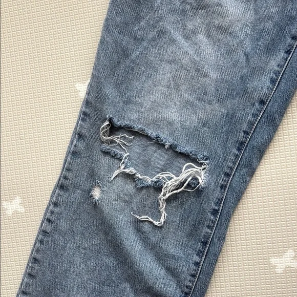 Hidden- Blue Flare Wide Leg Distressed Jeans - Picture 4 of 10